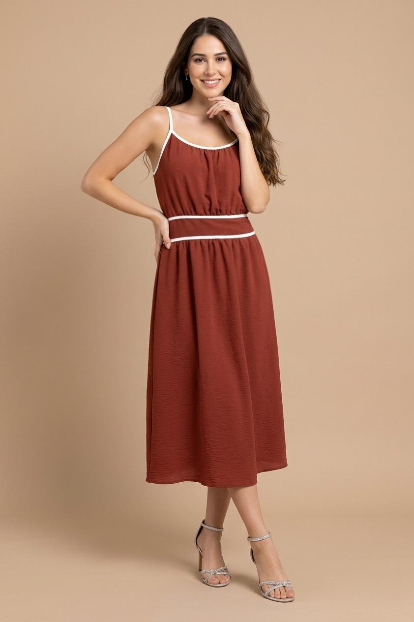 Vestido Terracota Midi