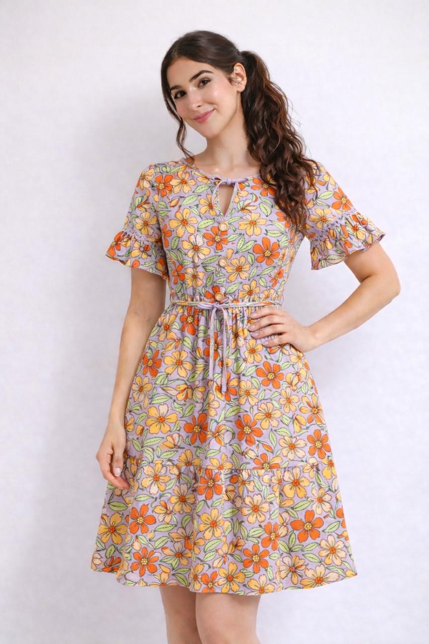 Vestido Floral Lila