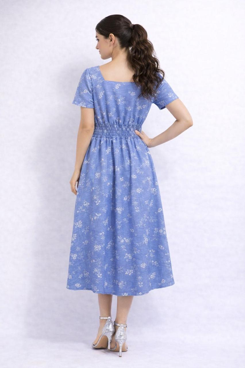 Vestido Azul Floral Espalda