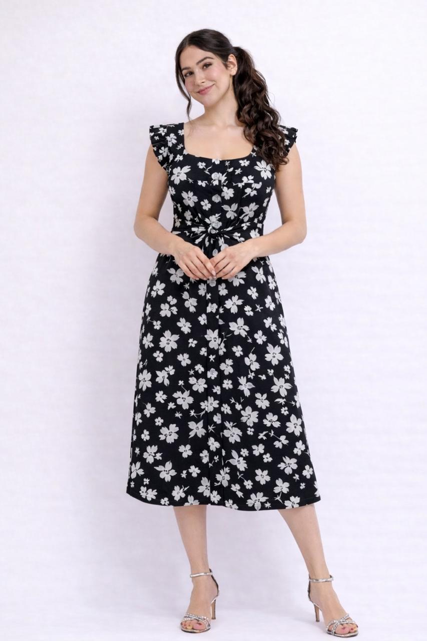 Vestido Negro Floral