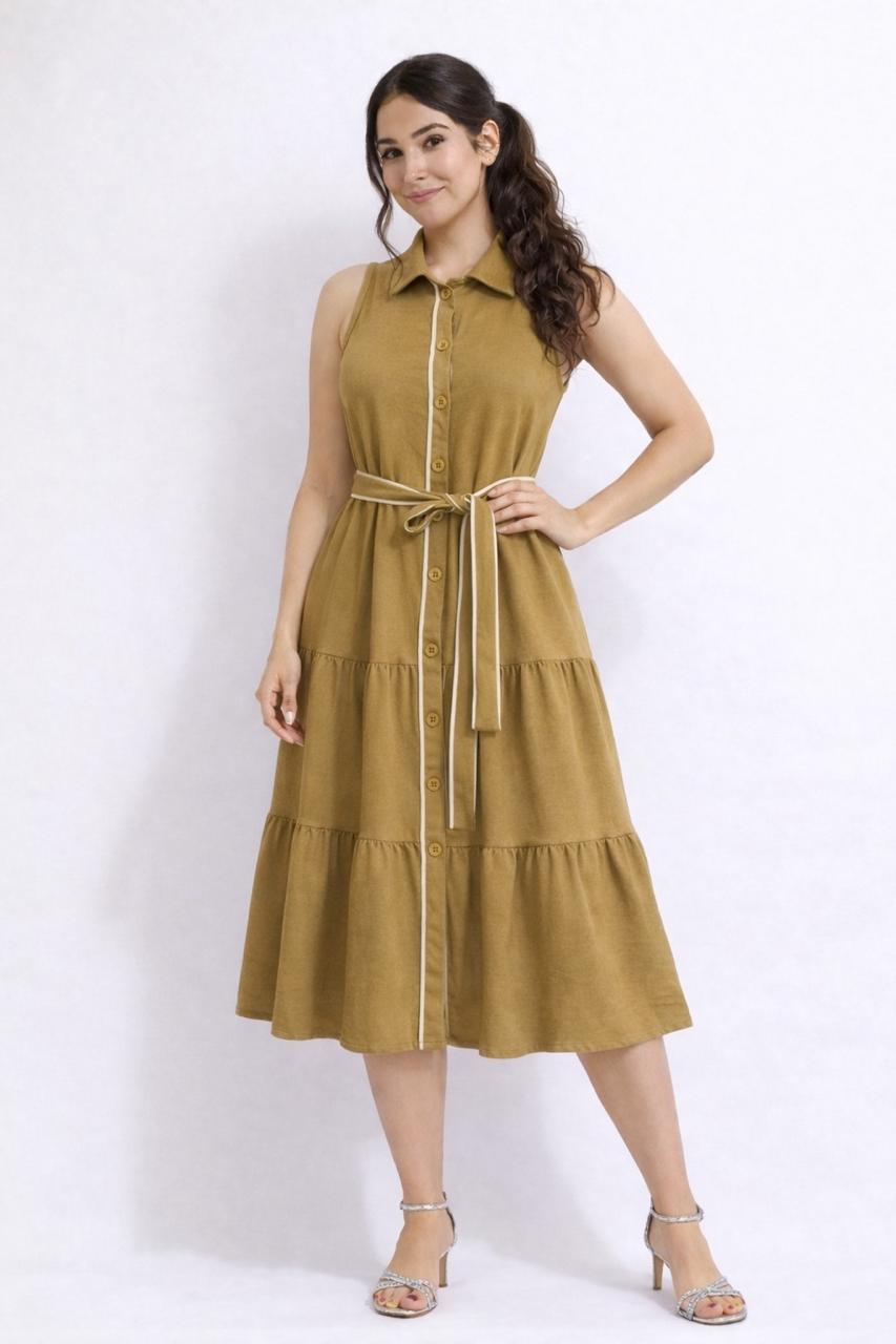 Vestido Oliva Camisero