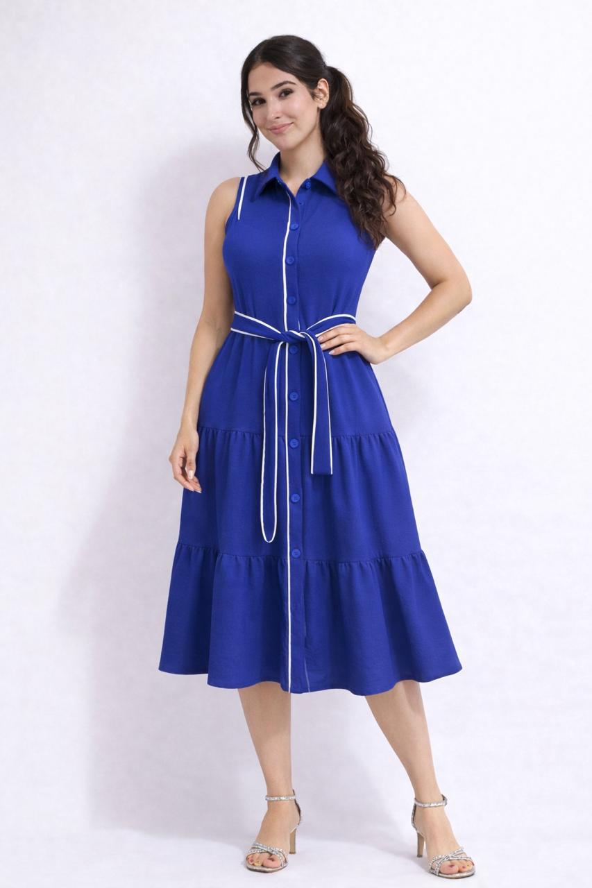 Vestido Azul Royal Camisero